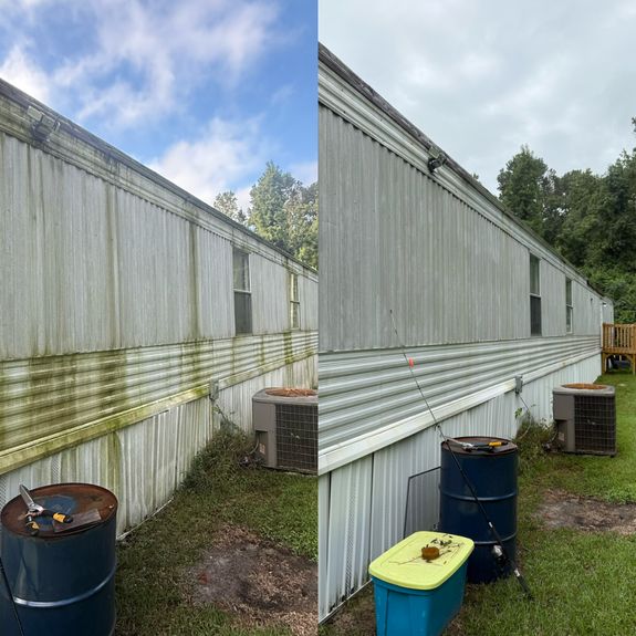 Will pressure washing remove all stains and dirt from my home?